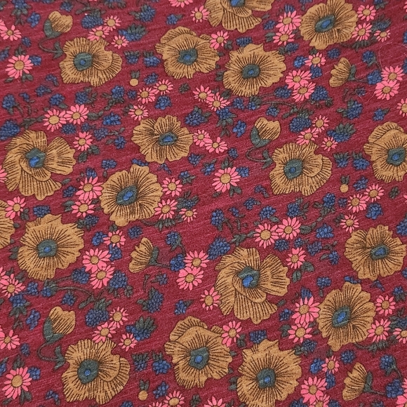 NATURAL LIFE Christa Knit Maxi Dress Womens XL Cranberry Floral Boho 100% Cotton - Picture 10 of 11